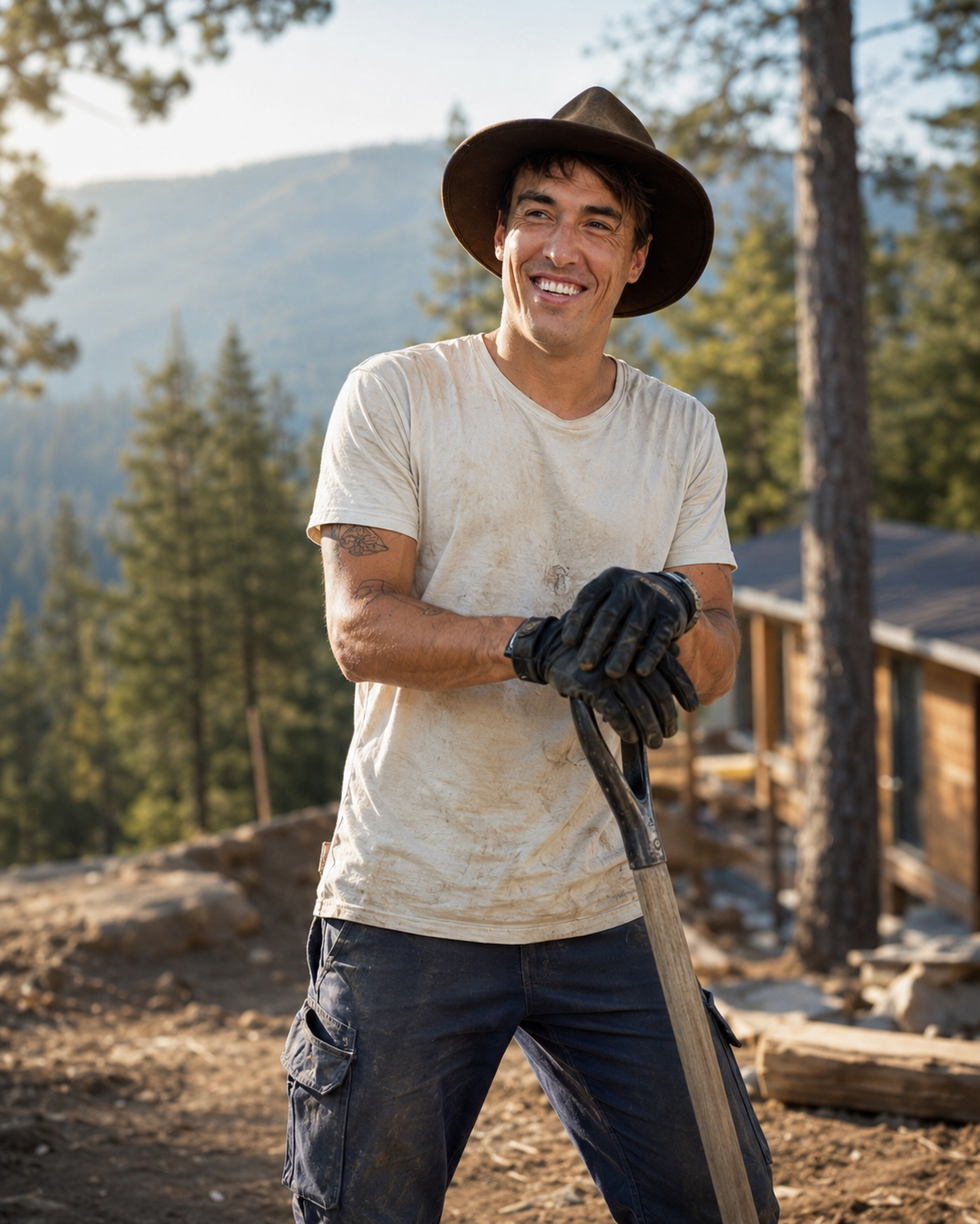 Courtney Dober, founder of Eleva, on a mountain build site